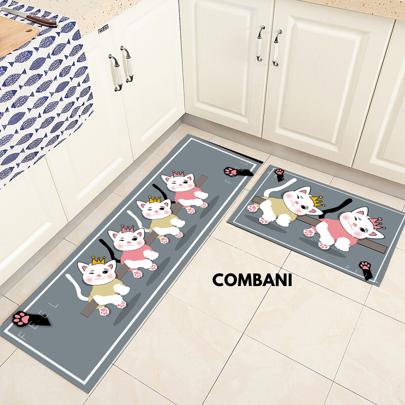 Thảm Bếp Đôi 3D Cao Cấp Chống Trơn Trượt THAMBEPDOI ( Bộ 2 thảm 40*60cm & 40*120cm)