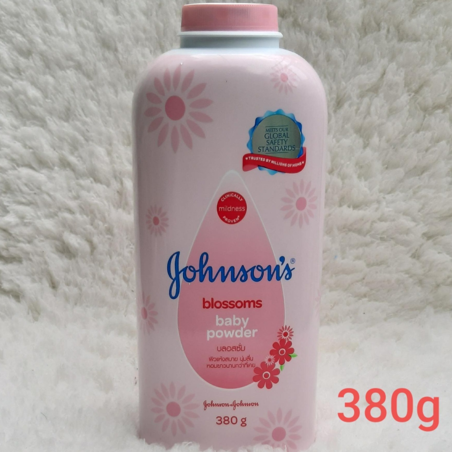 phấn thơm baby johnson thái lan 380g chống hăm tã và chăm sóc da tránh ẩm 5