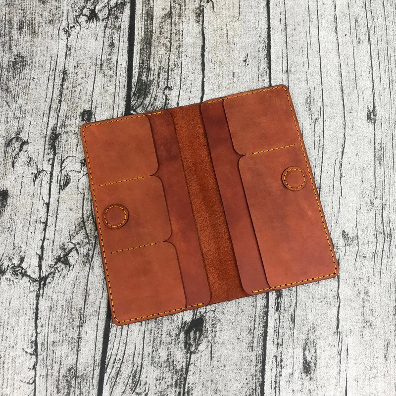 Ví dài cầm tay nam da bò handmade độc đáo