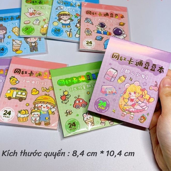 COMBO 3 Quyển 24 Tấm Sticker Size Lớn