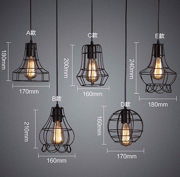 [HCM]Đèn Thả: Mẫu đèn thả rọ sắt trang trí nhiều kiểu dáng