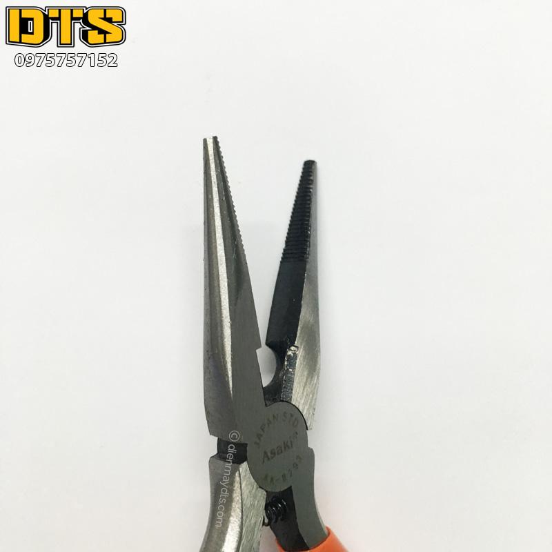 Kìm nhọn mini tự bung Asaki AK-8293 5''/125mm (Có lò xo giữa) (Hãng phân phối chính thức)