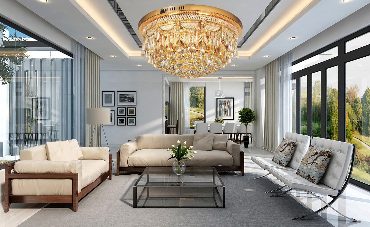 [Trả góp 0%] Đèn mâm ốp trần - pha lê trang trí VKT-NC-0424