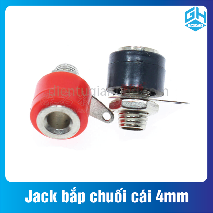 COMBO 2 cặp Jack bắp chuối cái 4mm đen đỏ(2 cái đen + 2 cái đỏ)