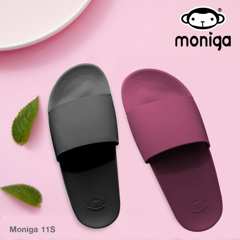 Sandals Thailand women straps horizontal genuine monobo Moniga 11 motifs slippery (5 color)