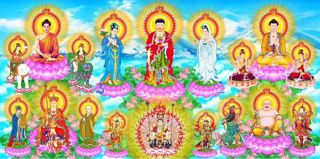 Tranh dán tường 3d phật giáo - tranh các vị phật- tranh 3d trang trí nhà cửa