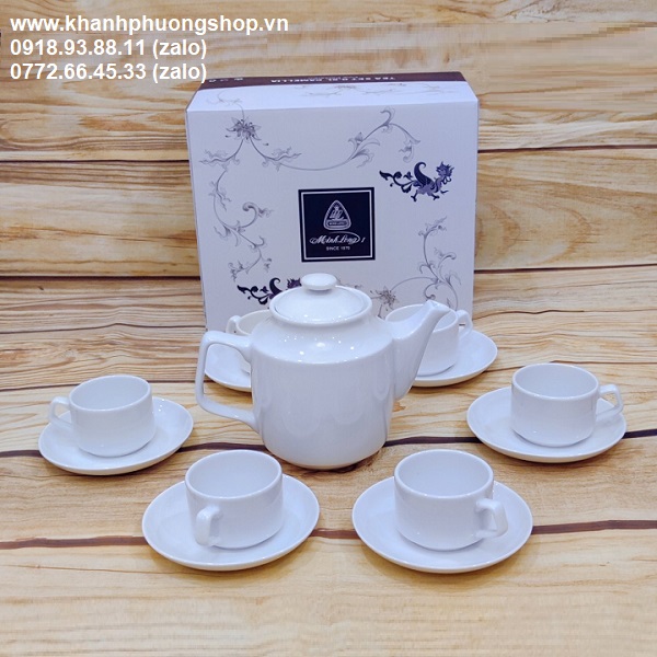 bộ ấm trà gốm sứ Minh Long - bộ ấm trà gốm sứ
