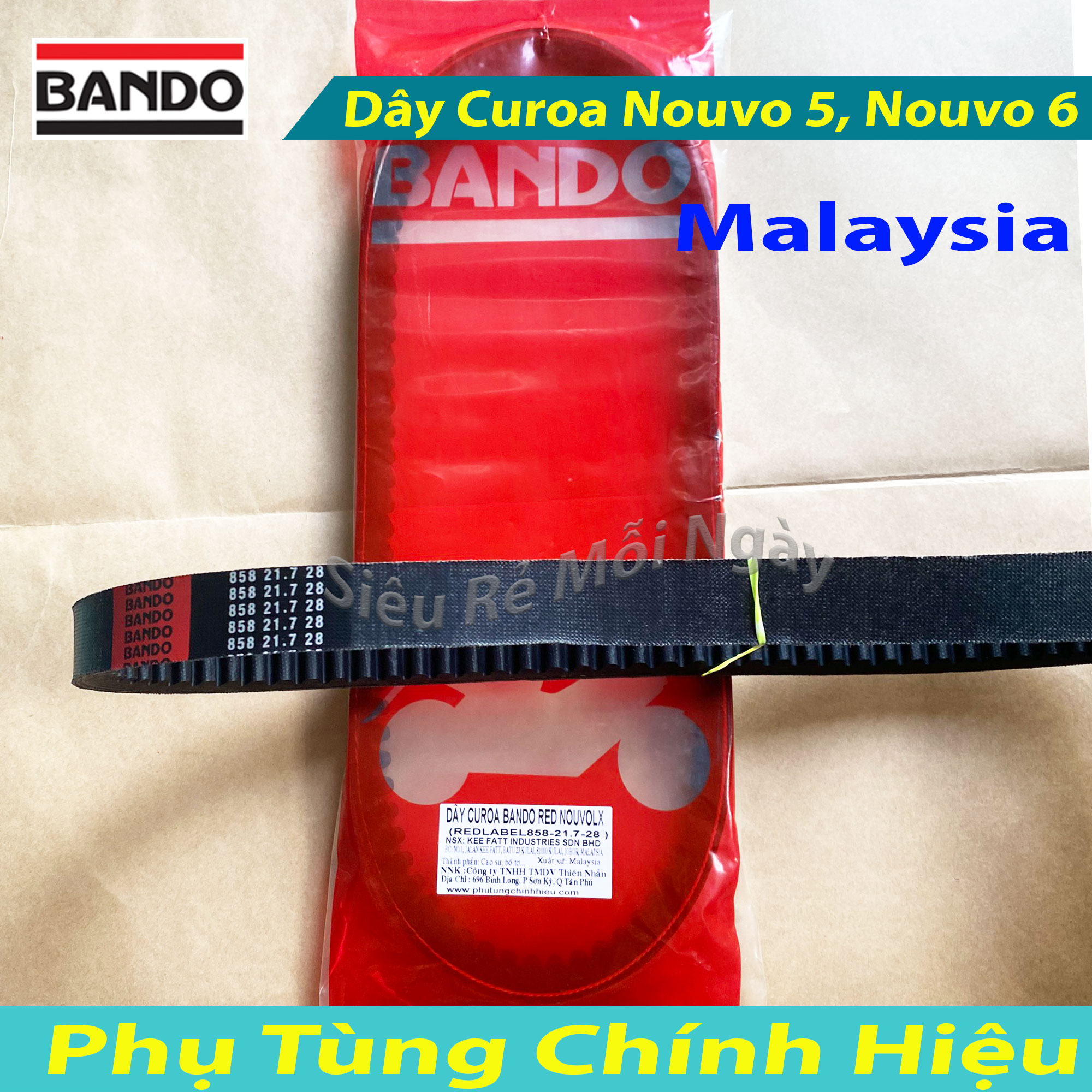 Dây curoa Bando Yamaha Nouvo 5 Nouvo 6 Malaysia