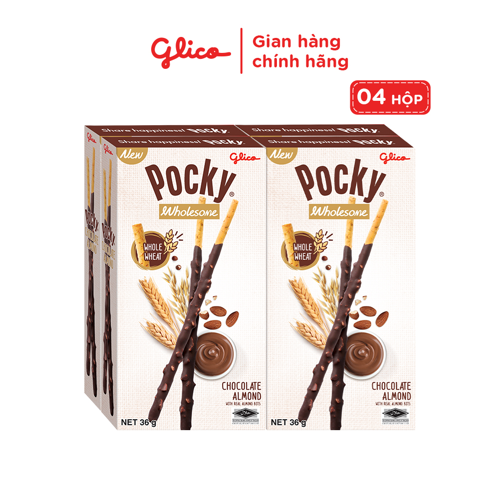 Combo 4 hộp bánh que pocky ngon khỏe đẹp vị sô cô la hạnh