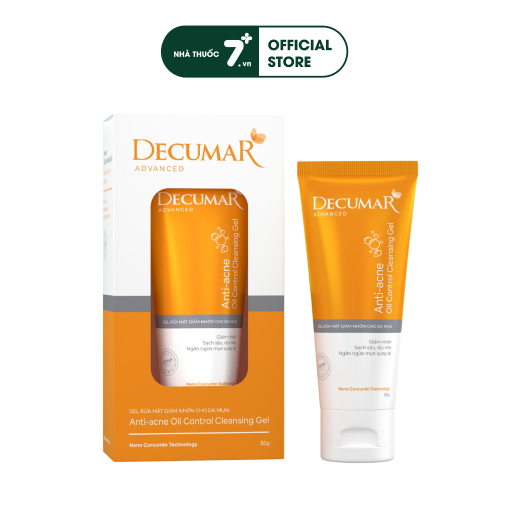 Gel rửa mặt giảm nhờn mờ thâm cho da mụn Decumar clean gel CVI pharma tuýp 50g