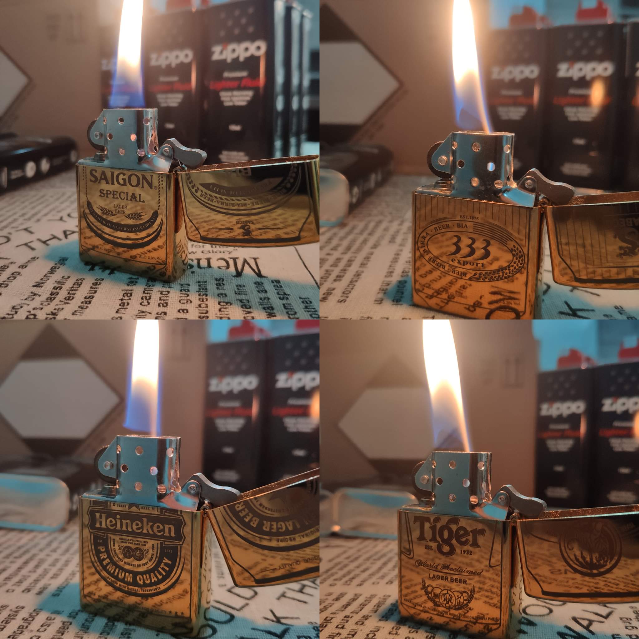 [HCM]Bật Lửa Zippo Khắc Laze Hình Chai Bia Tiger
