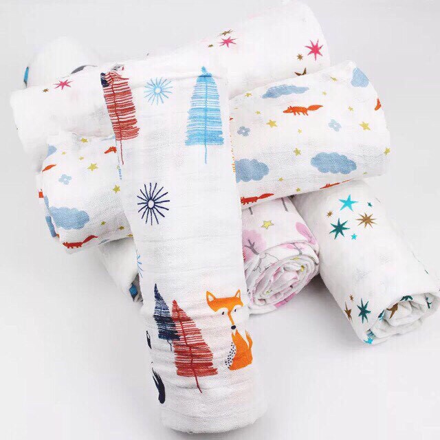 Khăn Muslin Swaddle Sợi Tre Cho Bé