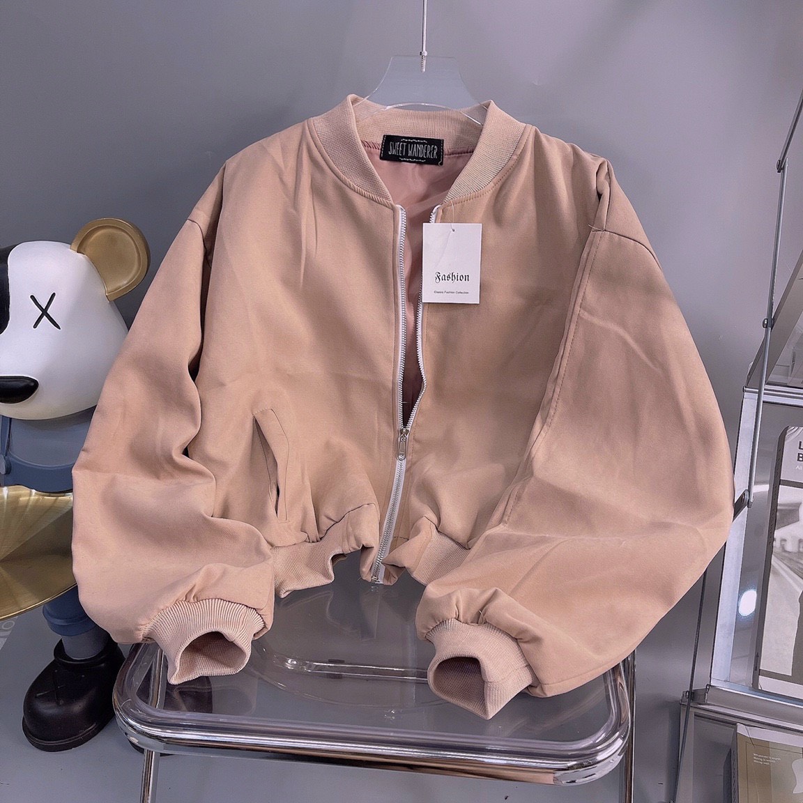 [HCM]áo khoác da lộn bomber mẫu mới