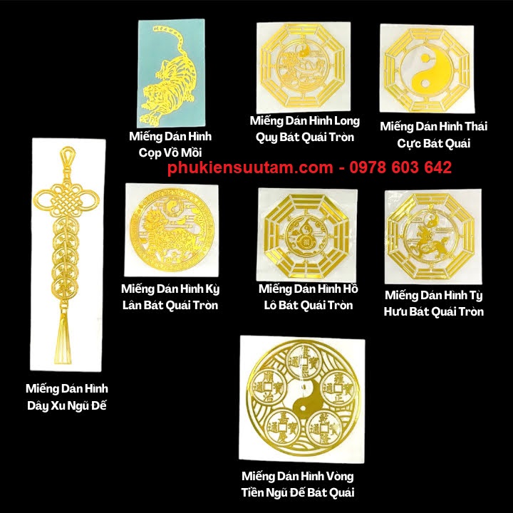Miếng Dán Hình Kỳ Lân Bát Quái Tròn - SP006182