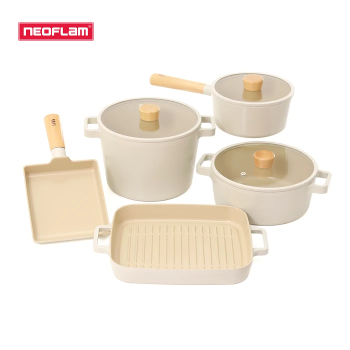 [HÀNG CHÍNH HÃNG] Bộ 5 món nồi, chảo chống dính bếp từ FIKA NEOFLAM - Hàn Quốc Neoflam (2 mẫu lựa chon). Hàng nhập khẩu chính hãng, có sẵn, giao ngay.