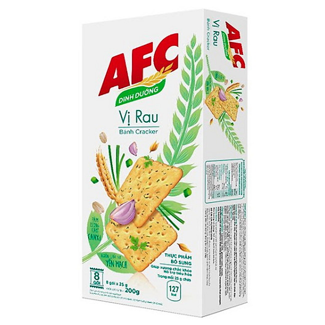 Bánh dinh dưỡng AFC vị Rau (hộp 200g/8 gói)