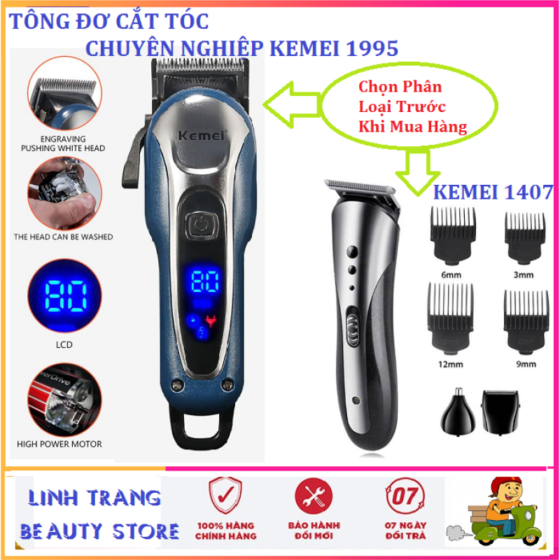 [HÓT] Tông Đơ Hớt Tóc,Tông đơ Cắt tóc Không dây chuyên nghiệp có 2 mức điều chỉnh tốc độ màn hình LCD Kemei KM-1995 cắt tóc gia đình, cắt tóc trẻ em người lớn( shop có 2 lựa chọn) nhập khẩu