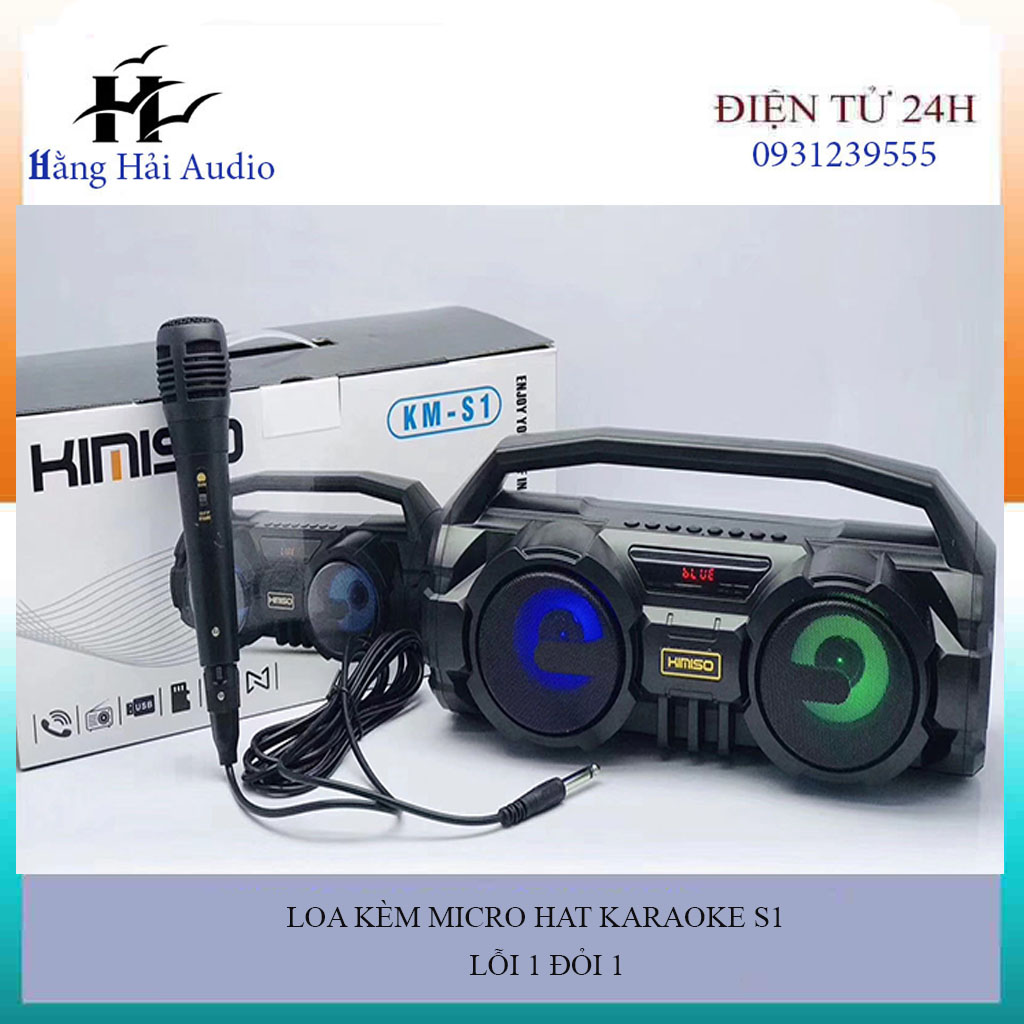 Loa Bluetooth Karaoke KIMISO KM-S1(tặng míc có dây)