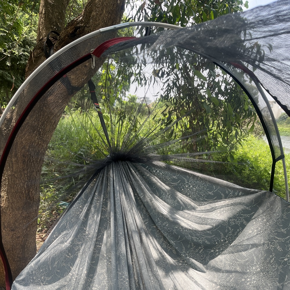 Võng Cao Cấp Chống Nước 2 Người Giường Đôi Dây Cột Dày, Tarp Hammocks 2.4x1.4m