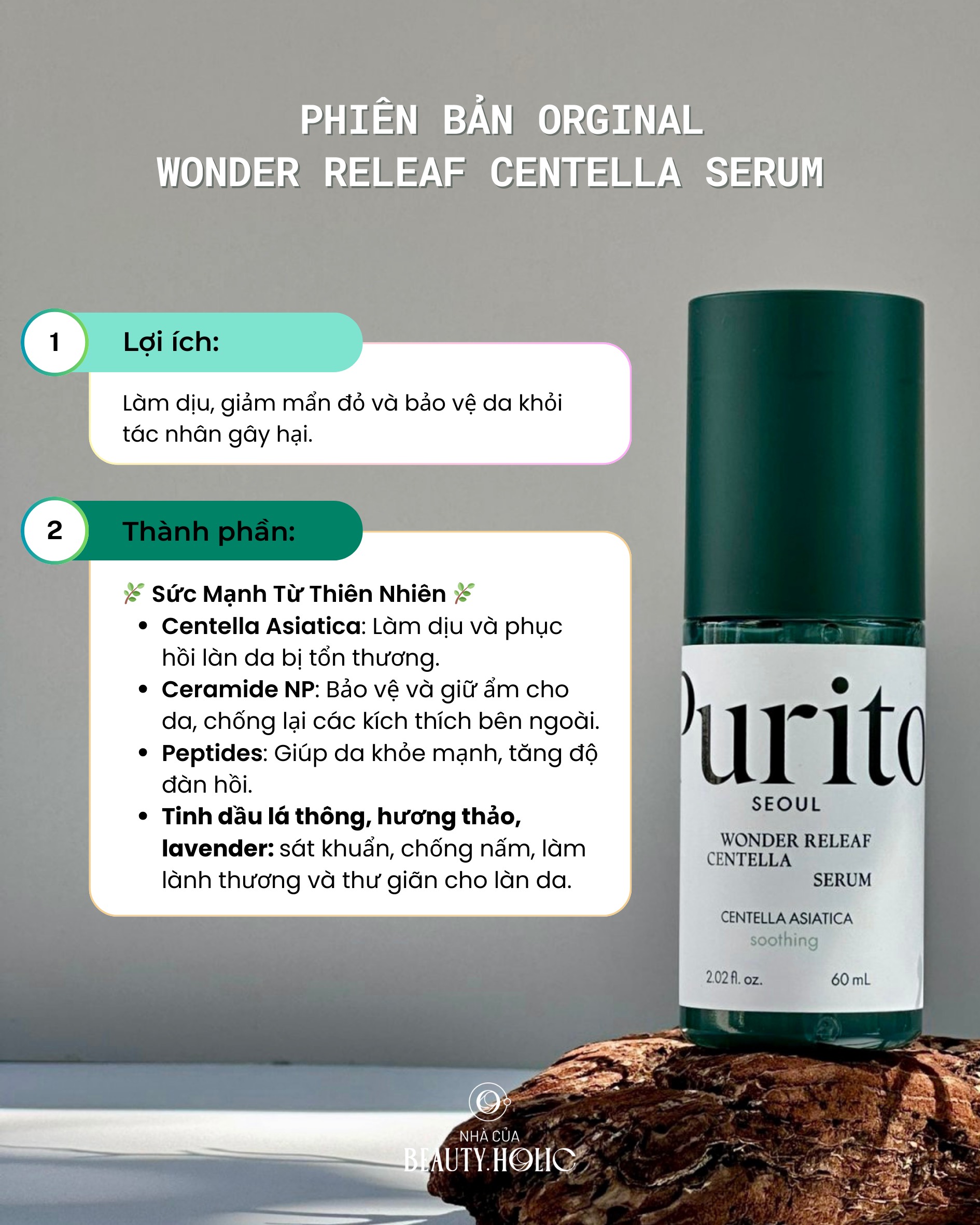 [Nhacuabeautyholic][BẢN MỚI 2024] Serum rau má PURITO CENTELLA SERUM