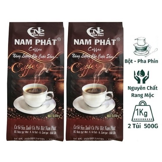 Combo 2 Bịch (mỗi bịch 500gr) Cà phê pha phin Nam Phát đậm đà - Đặc sản Buôn Ma Thuột