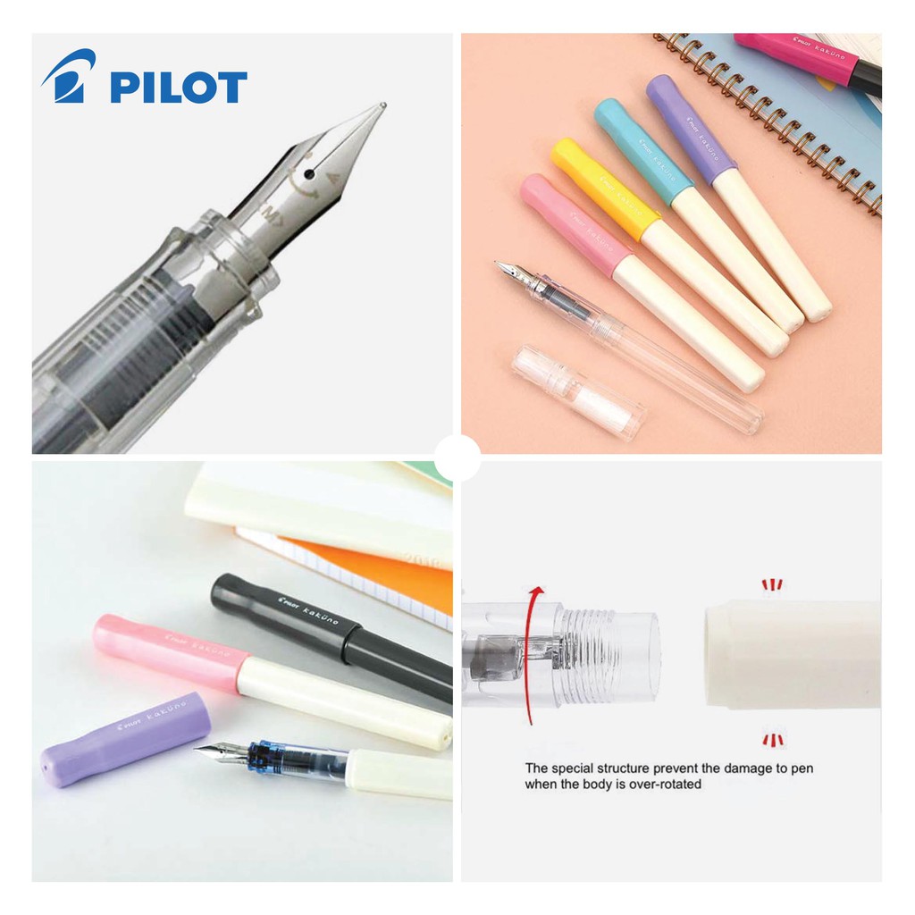 Bút máy Pilot Kakuno Nhật Bản Xám