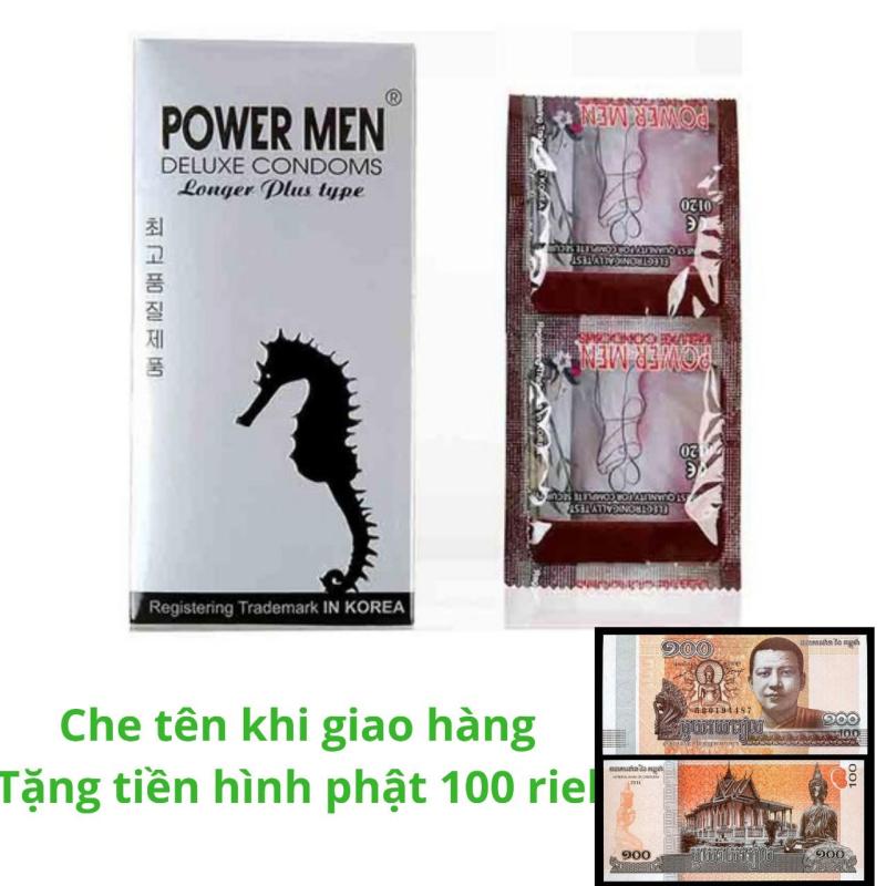Bao cao su Powermen Longer Plus Gân Gai Siêu kéo dài thời gian - hộp 12 cái - chính hãng 100%