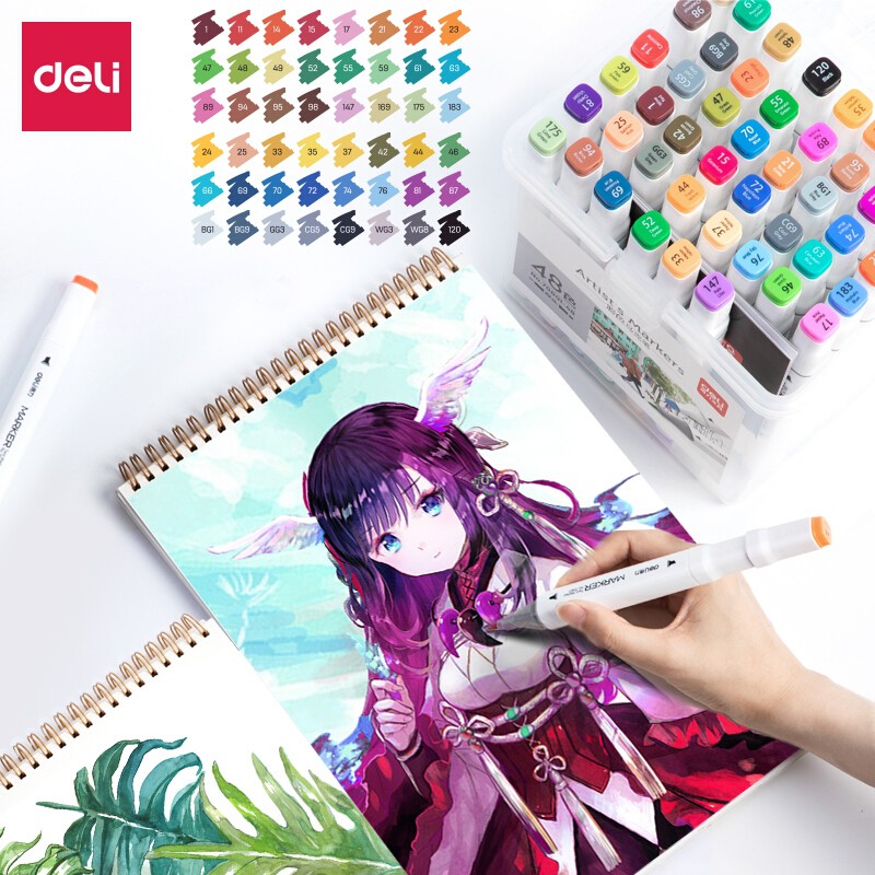 Bút màu Marker Touch Cool họa cụ tô màu dạ vẽ tranh anime Túi Vải Bộ 48 Bút  Màu  Lazadavn