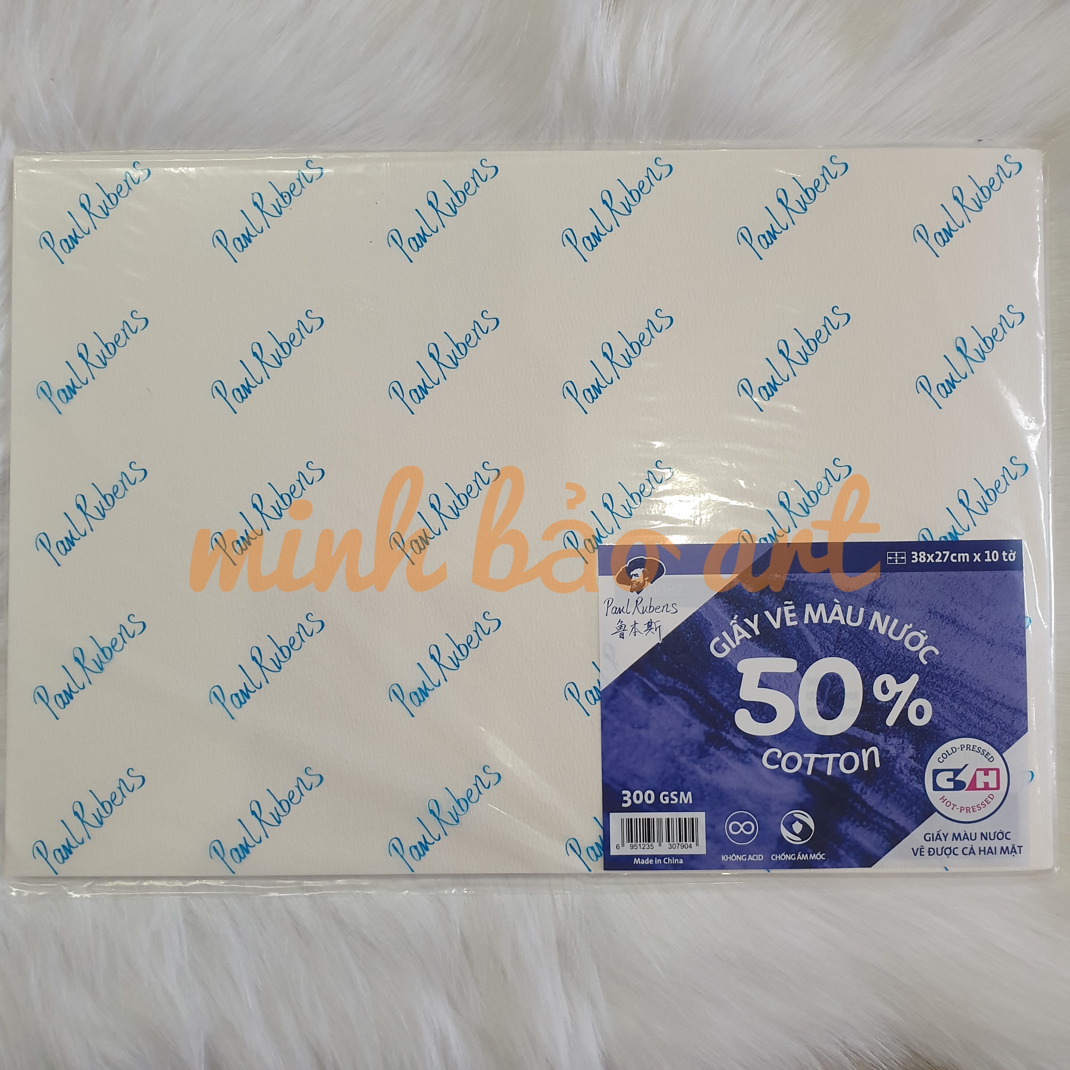 [HCM]XẤP 10 TỜ GIẤY VẼ MÀU NƯỚC PAUL RUBENS 50% COTTON (300 GSM)