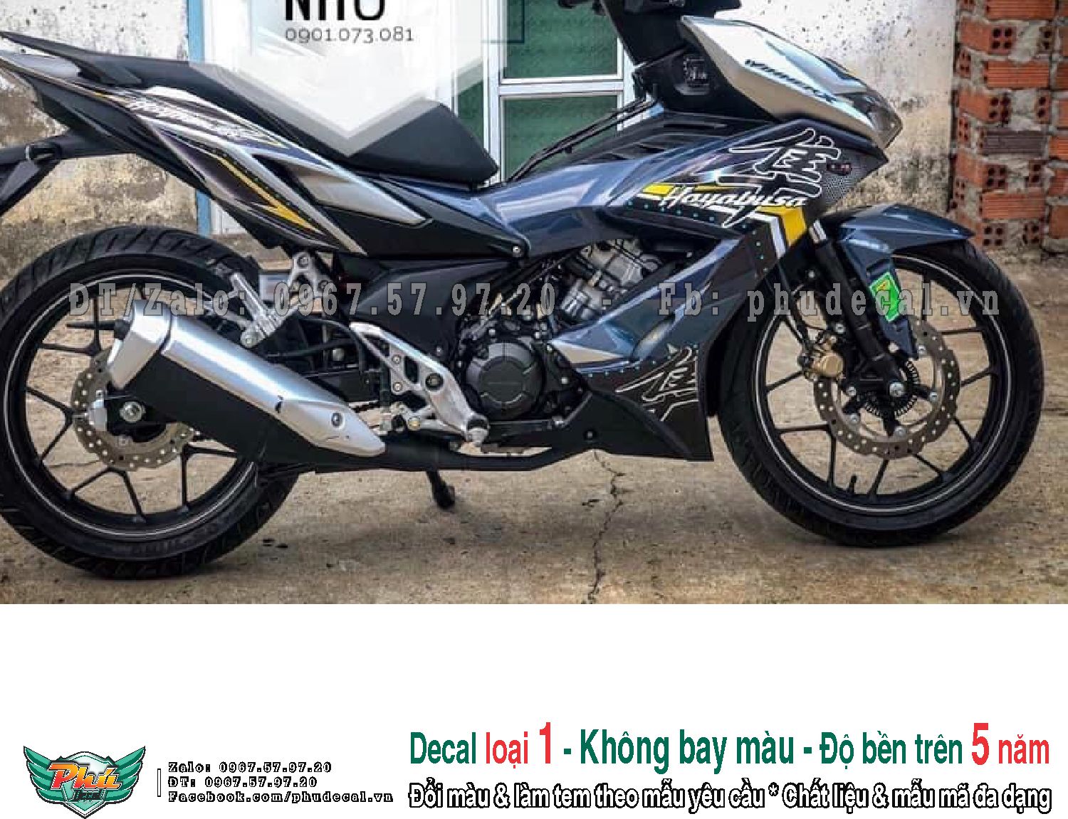 Tem rời Winner X Bạc Xanh Hayabusa