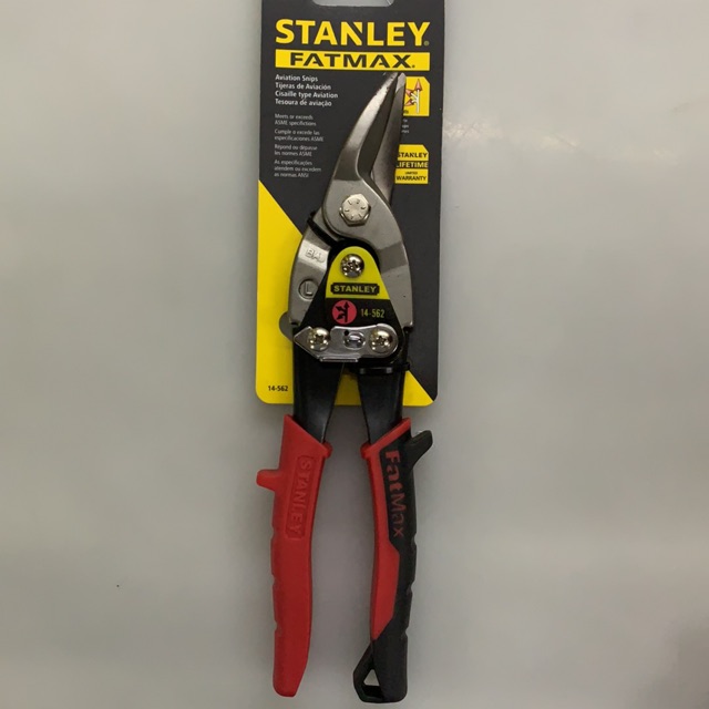 Scissors shear maxsteel bent nose left 10in-red handle Stanley 14-562