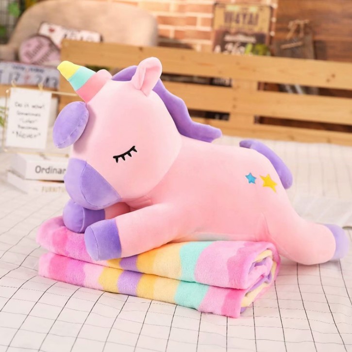 Gối mền gấu bông kỳ lân dài 60cm
