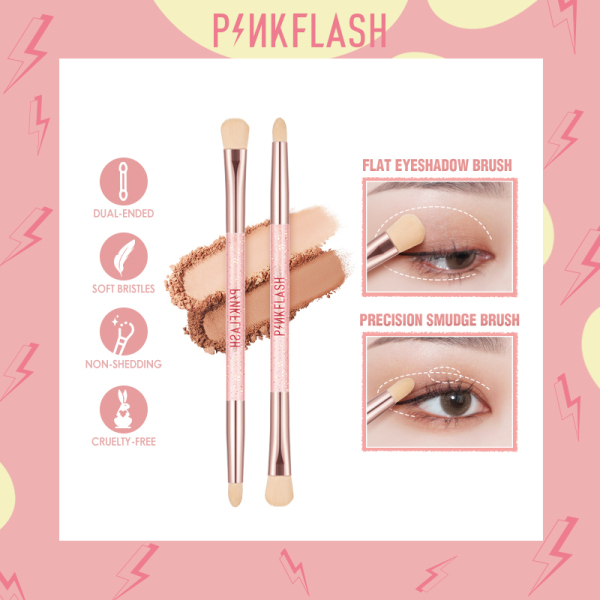 PINKFLASH Cọ phấn mắt hai đầu đa chức năng Make Up Brush for Eyeshadow （Dụng cụ trang điểm chuyên nghiệp）