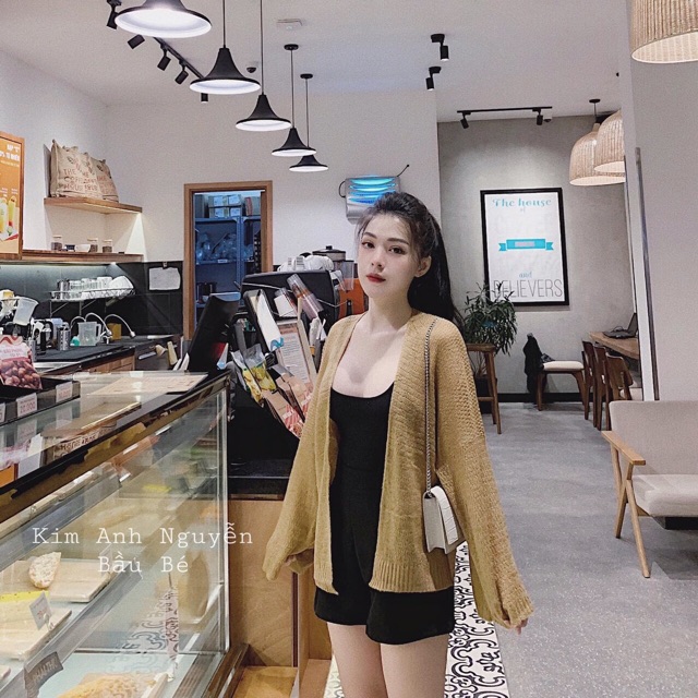 Áo khoác len cardigan ( ảnh thật )(mỏng nhẹ)