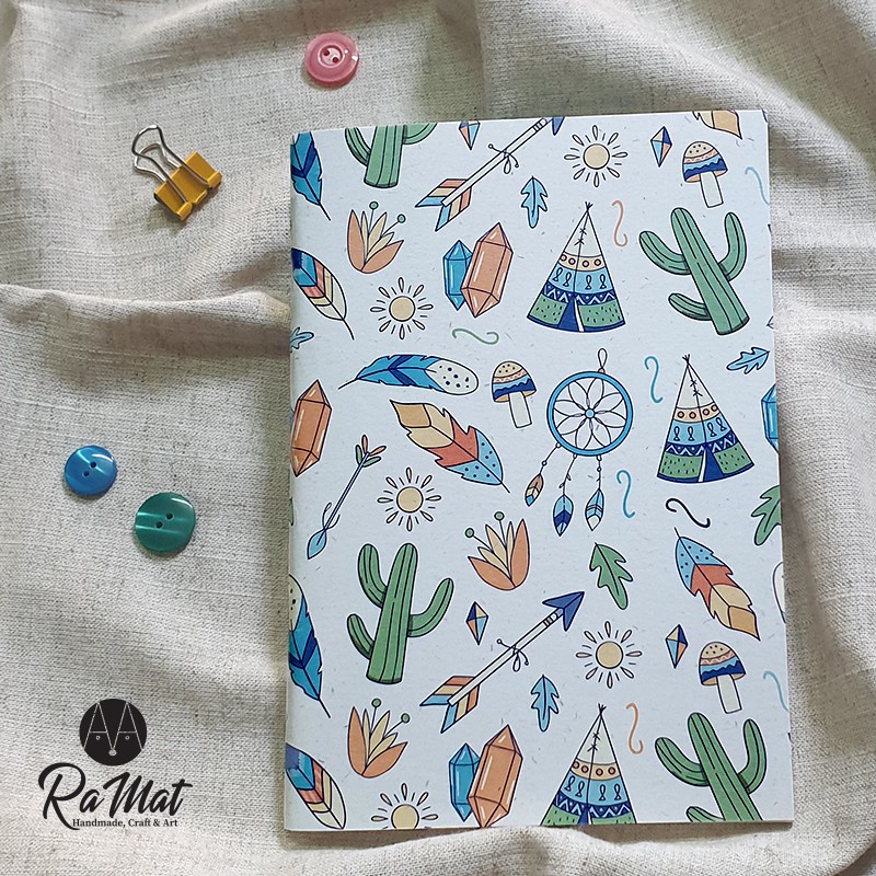 [HCM]Sổ Tay Hình Hoạ Tiết Boho Size A5 A6