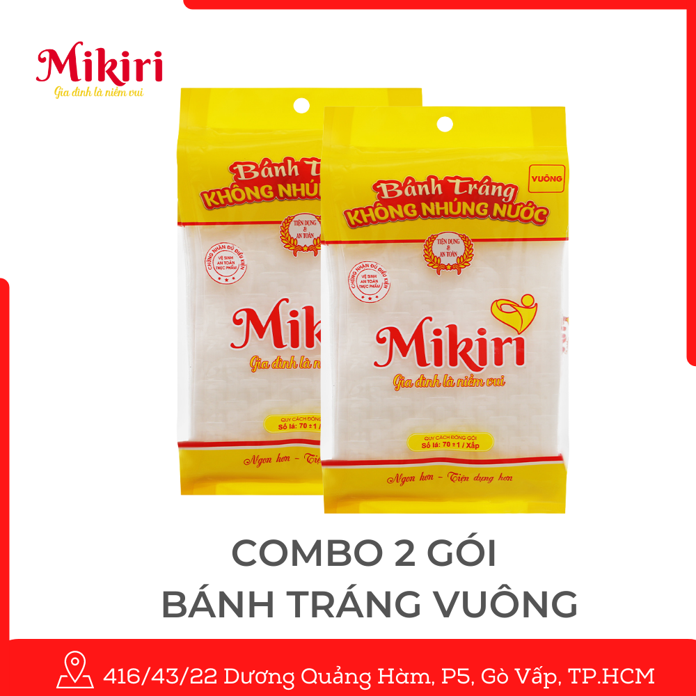 Bánh tráng mỏng Mikiri (2 xấp bv * 70 lá)