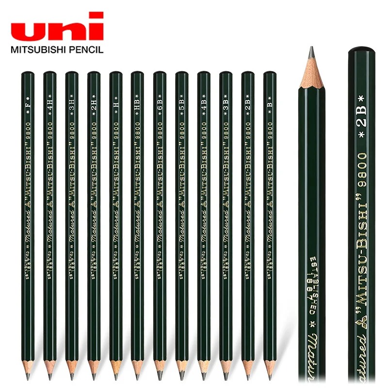 [DA ĐEN] Bút Chì Phác Thảo Uniball Mitsubishi 9800 Nhật Bản