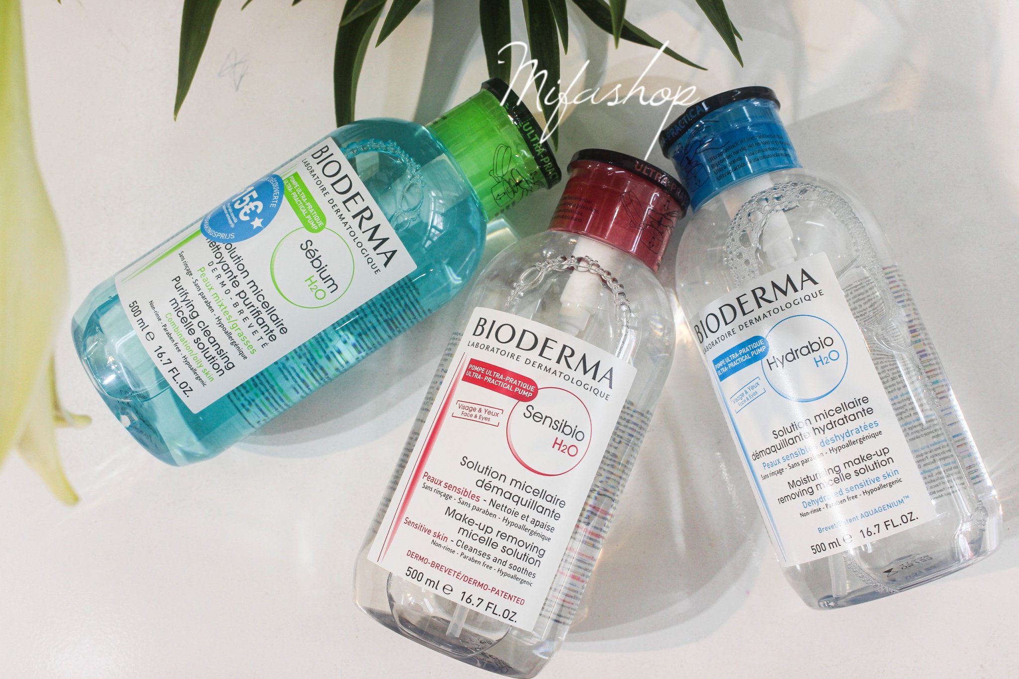 Tẩy trang bioderma nắp ấn 500ml Pháp
