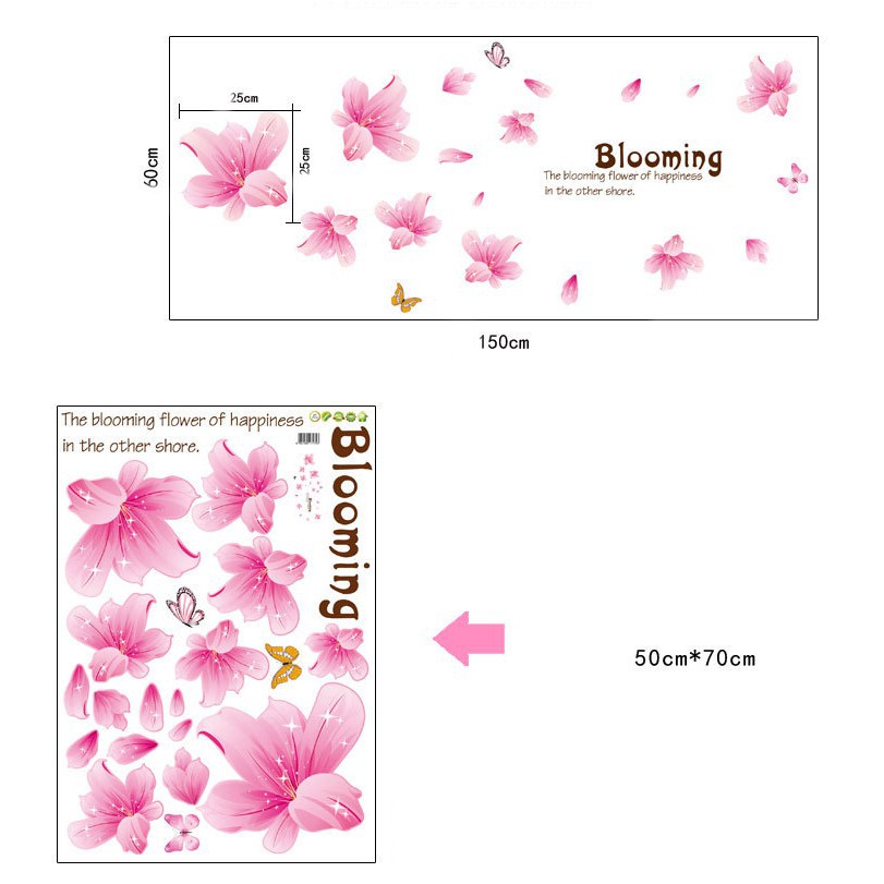 DECAL DÁN TƯỜNG HÌNH HOA