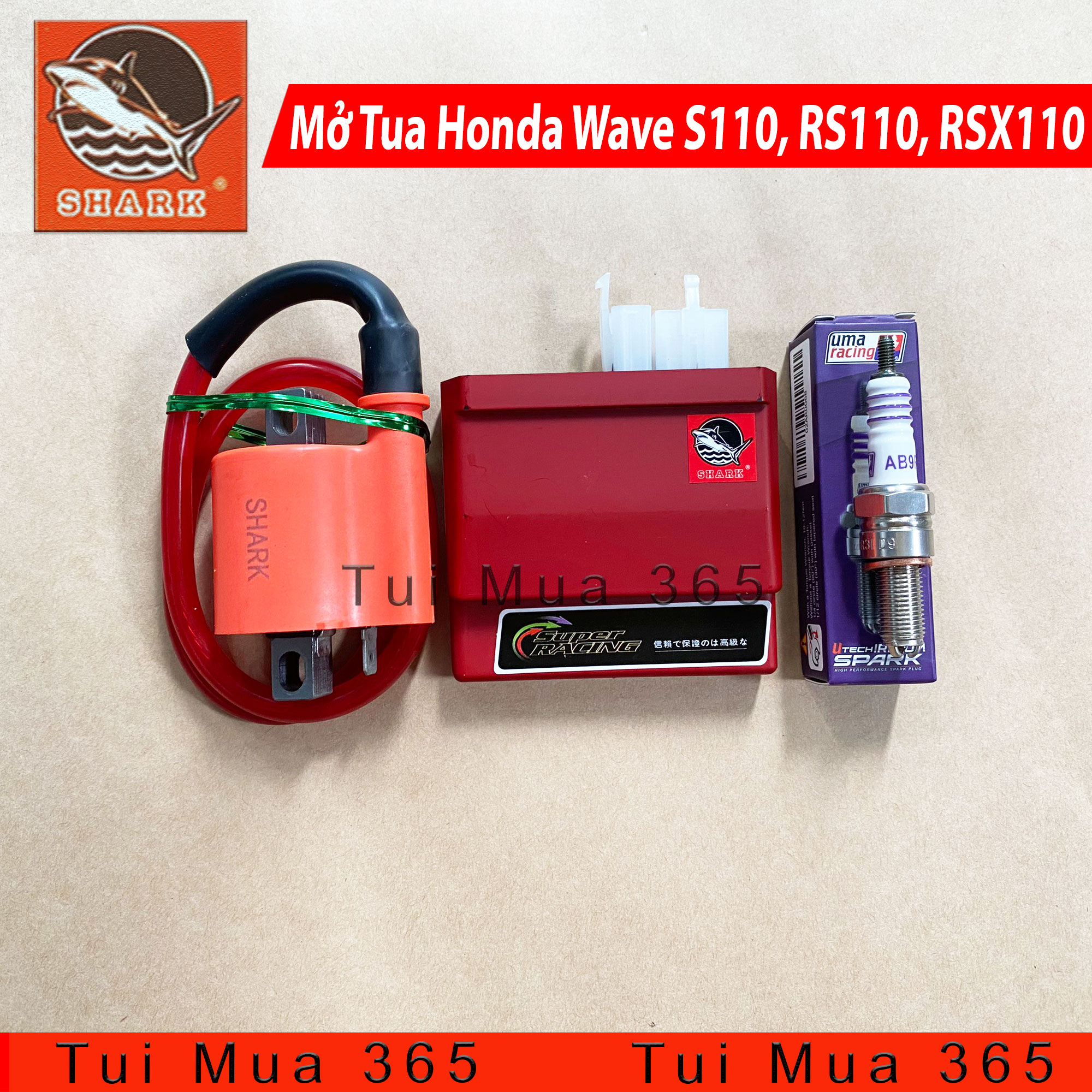 [HCM]Combo IC và Mobin Sườn Shark Bugi Uma Mở Tua Honda Wave S110 RS110 RSX110