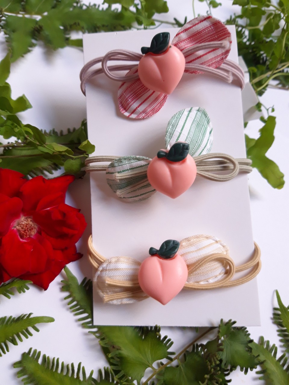 Set of 3 Super Sturdy 4-Season Fruit Hair Ties.