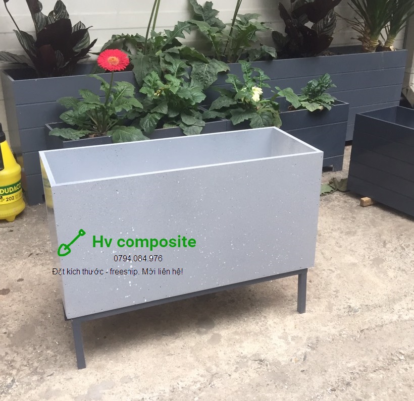 chậu trồng cây composite mầu giả đá (50x20x25)