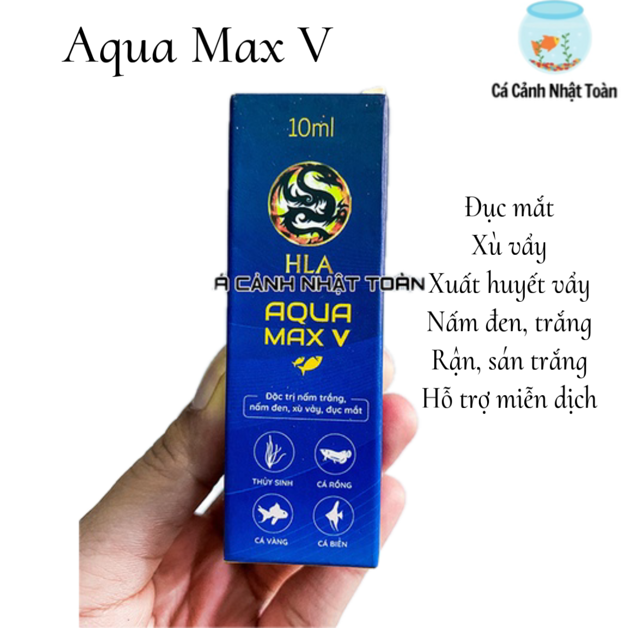 "hoàn tiền đến 10%" aqua max v hỗ trợ các vấn đề cho cá cảnh 10ml
