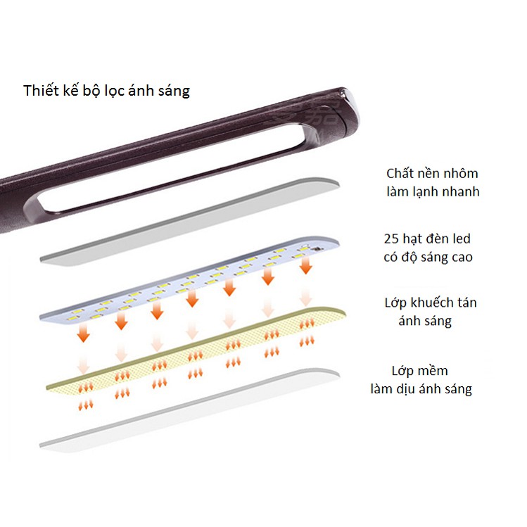 Đèn led để bàn kiêm đồng hồ điện tử _ Đèn để bàn U2