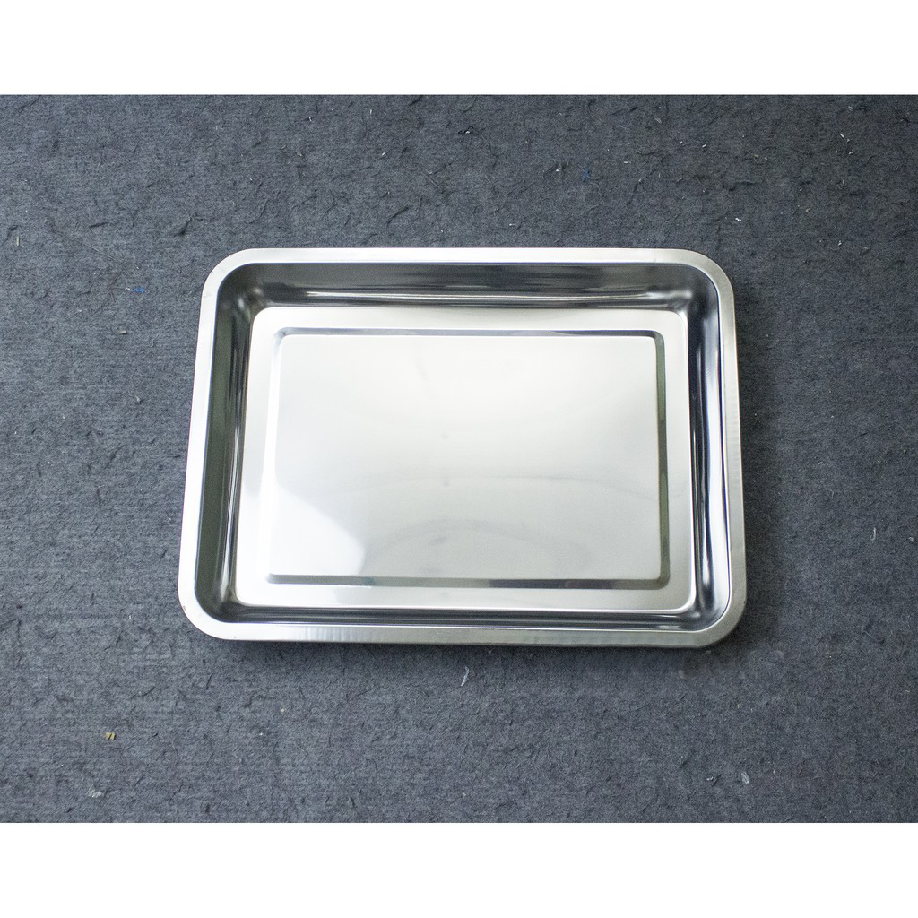 Khay inox cao cấp nhiều kích cỡ sâu 4.8 cm