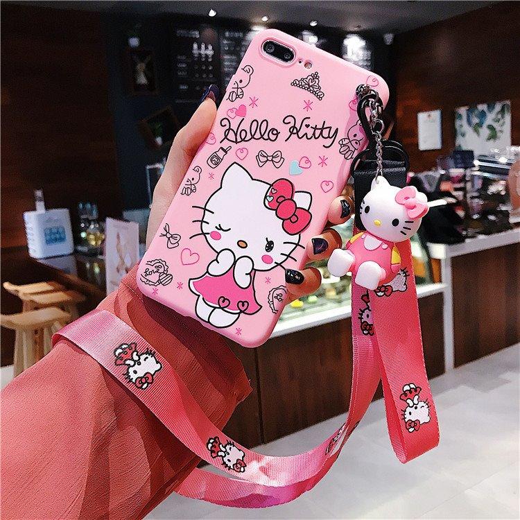 ỐP LƯNG IPHONE HÌNH HELLO KITY ( Tặng giá đỡ Kèm Dây Đeo ) 6/6s/6plus/7/8s /7plus/8plus/X/Xs/XsMax