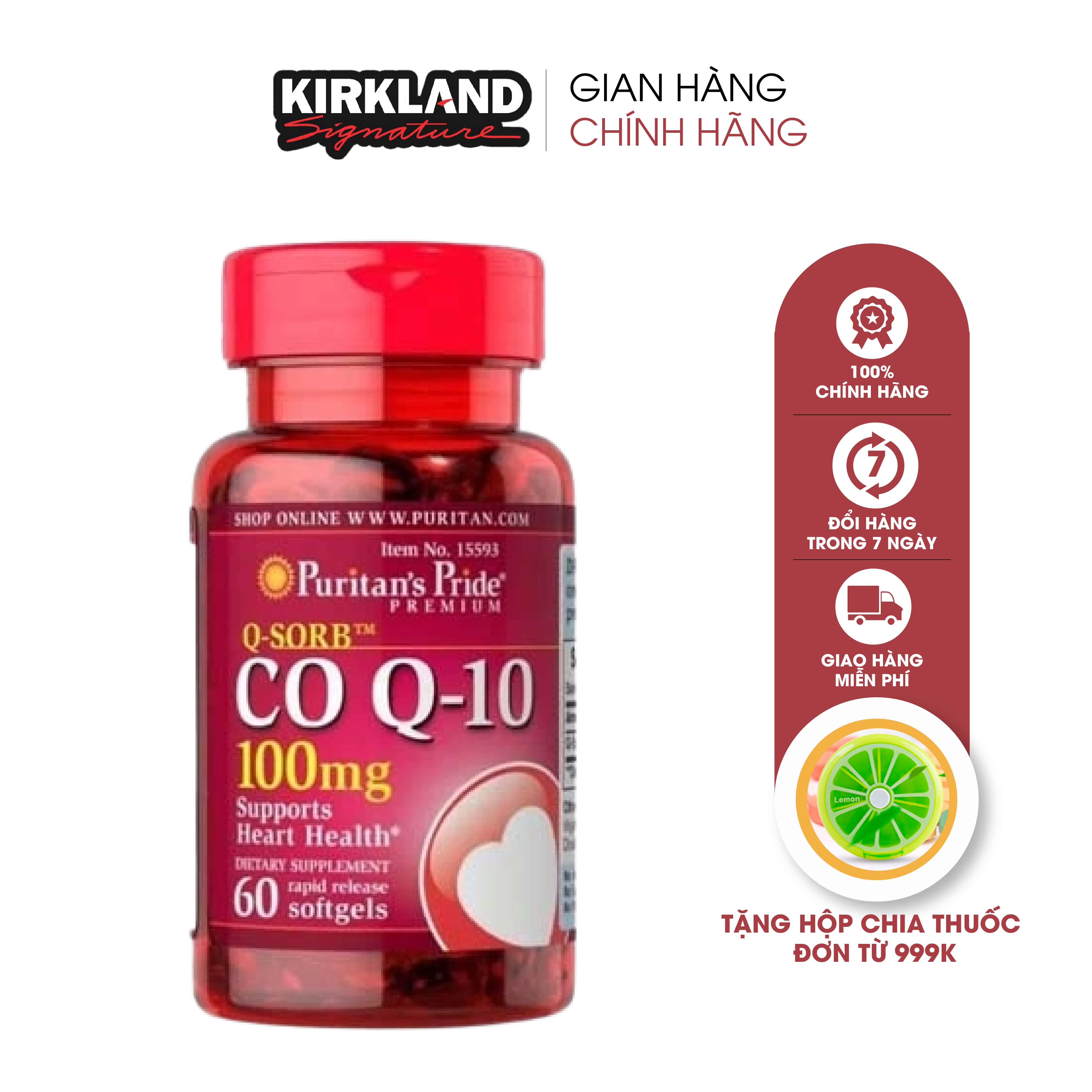 Viên uống hỗ trợ tim mạch, giảm cholesterol Puritan s Pride coQ10 100mg 30