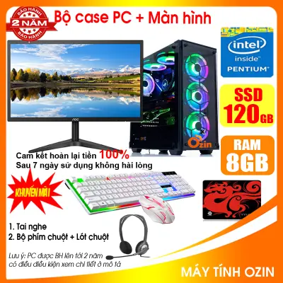 [Trả góp 0%]Bộ máy tính để bàn Game - Học tập LED + Màn 20-24 inch CPU G2010 / Ram 4-8GB / SSD 120-240GB / VGA 1-2GB chơi PUBG mobile, LOL, Fifa3, GTA 5 ... [TẶNG: Phím chuột + lót chuột + Tai nghe] GAG2  LOZ [ MÁY TÍNH OZIN ]