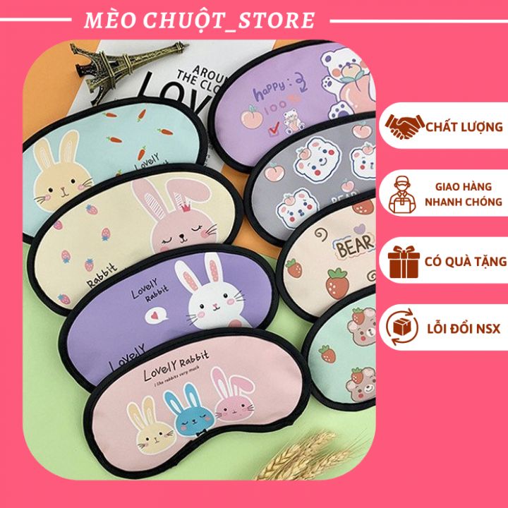 (Loại Có gel và không gel) Miếng bịt mắt ngủ bảo vệ mắt, giảm bớt căng thẳng hình cute