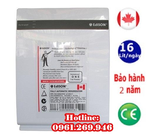 Máy hút ẩm gia đình Edison 16BE công suất 16 lít/ ngày dùng cho phòng khách, phòng ngủ
